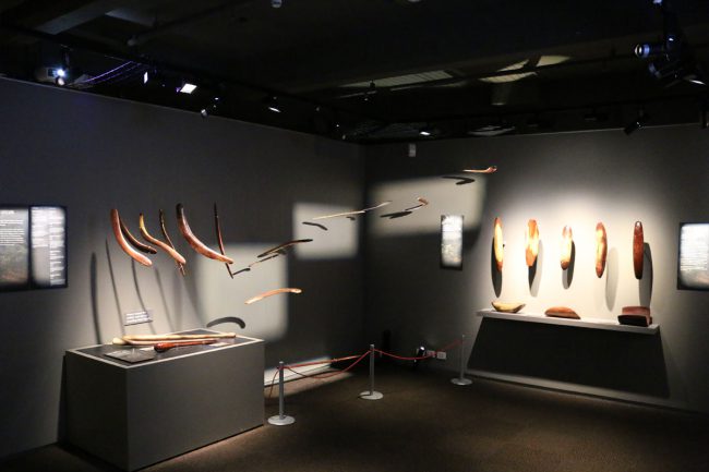 Yurtu Ardla exhibition showing panel framing and object framing.