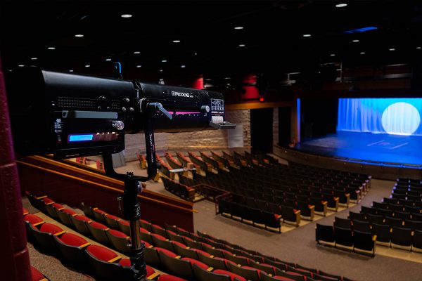 Robert Juliat Roxie2 followspots installed by Clearwing Systems Integration in Wisconsin’s Waterford Union High School