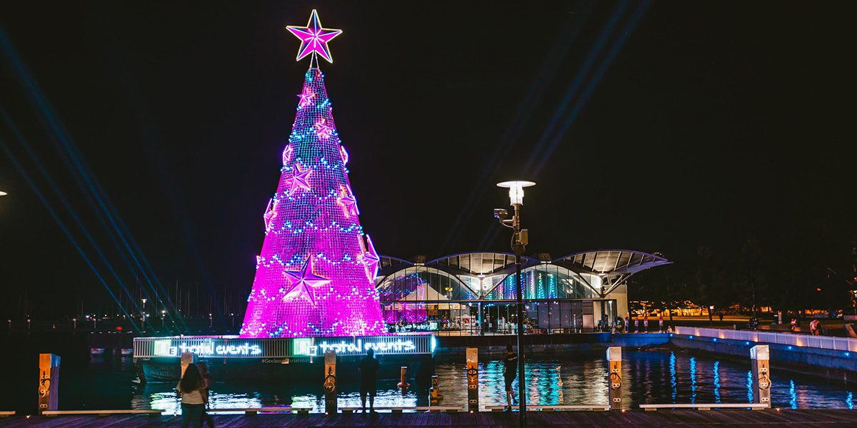ShowPRO Neptune Wash FX Added to the Floating Christmas Tree Show Technology Australia
