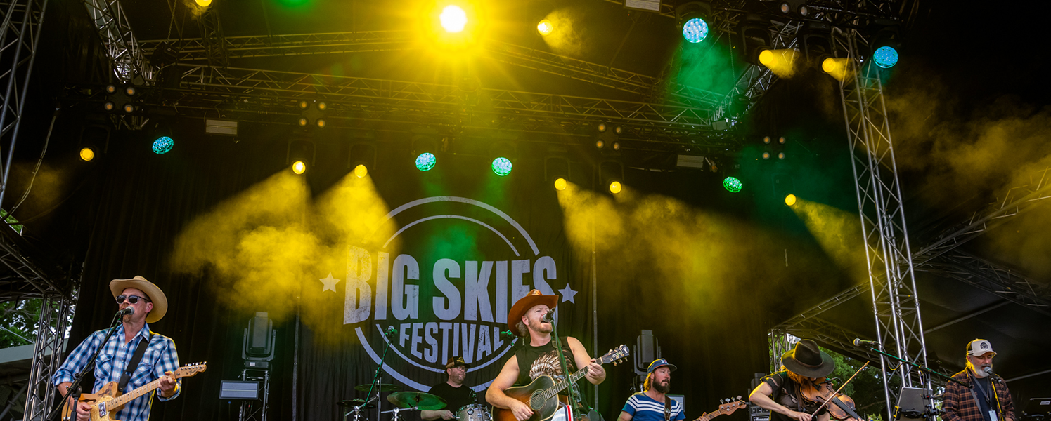 Entertainment lighting at the Big Skies Festival stage