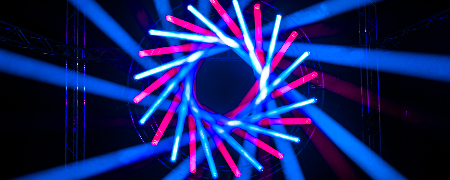 Entertainment lighting featuring the ShowPRO Cyber Beam